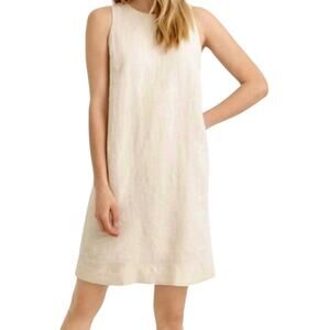 J. Crew beau champs linen shift dress button back Small